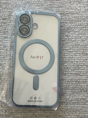 Blue Magnetic TPU transparent soft mobile phone case iPhone 17